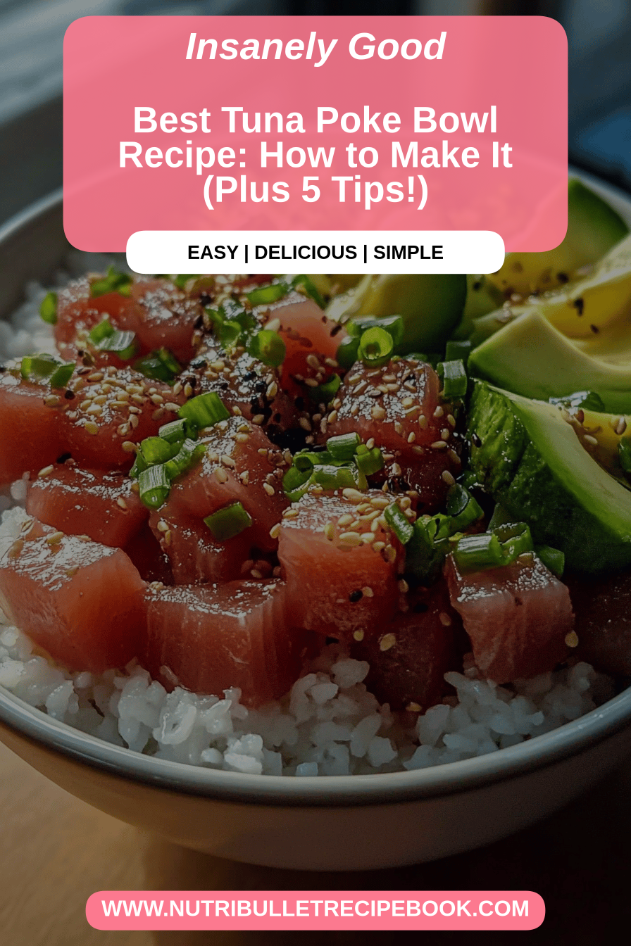 Tuna poke bowl final dish beautifully presented and ready to serve