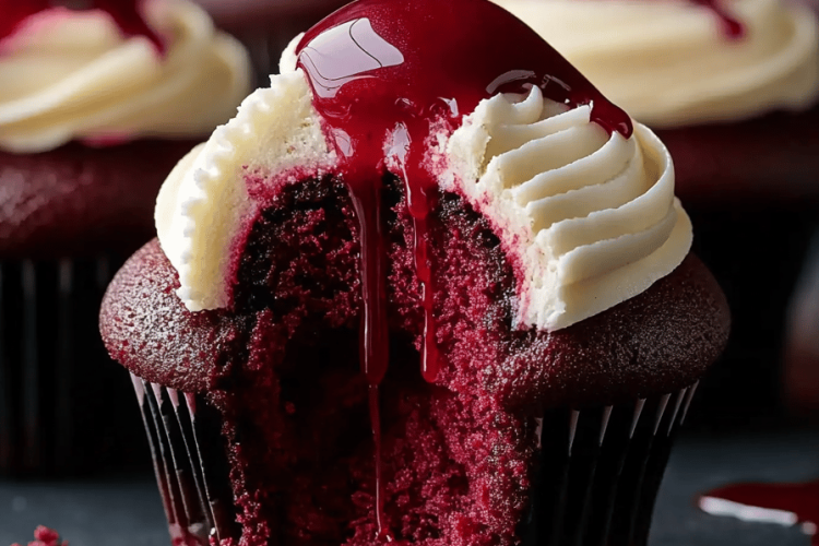 Vampire bite cupcakes