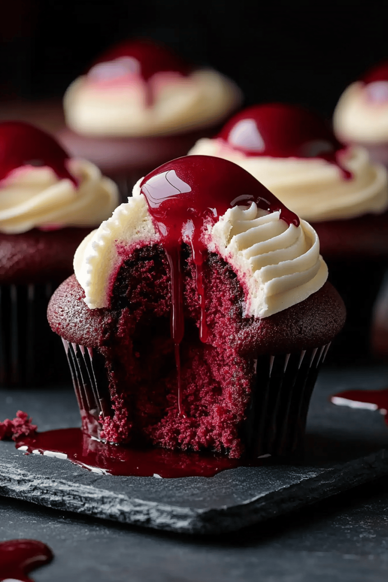 Vampire bite cupcakes