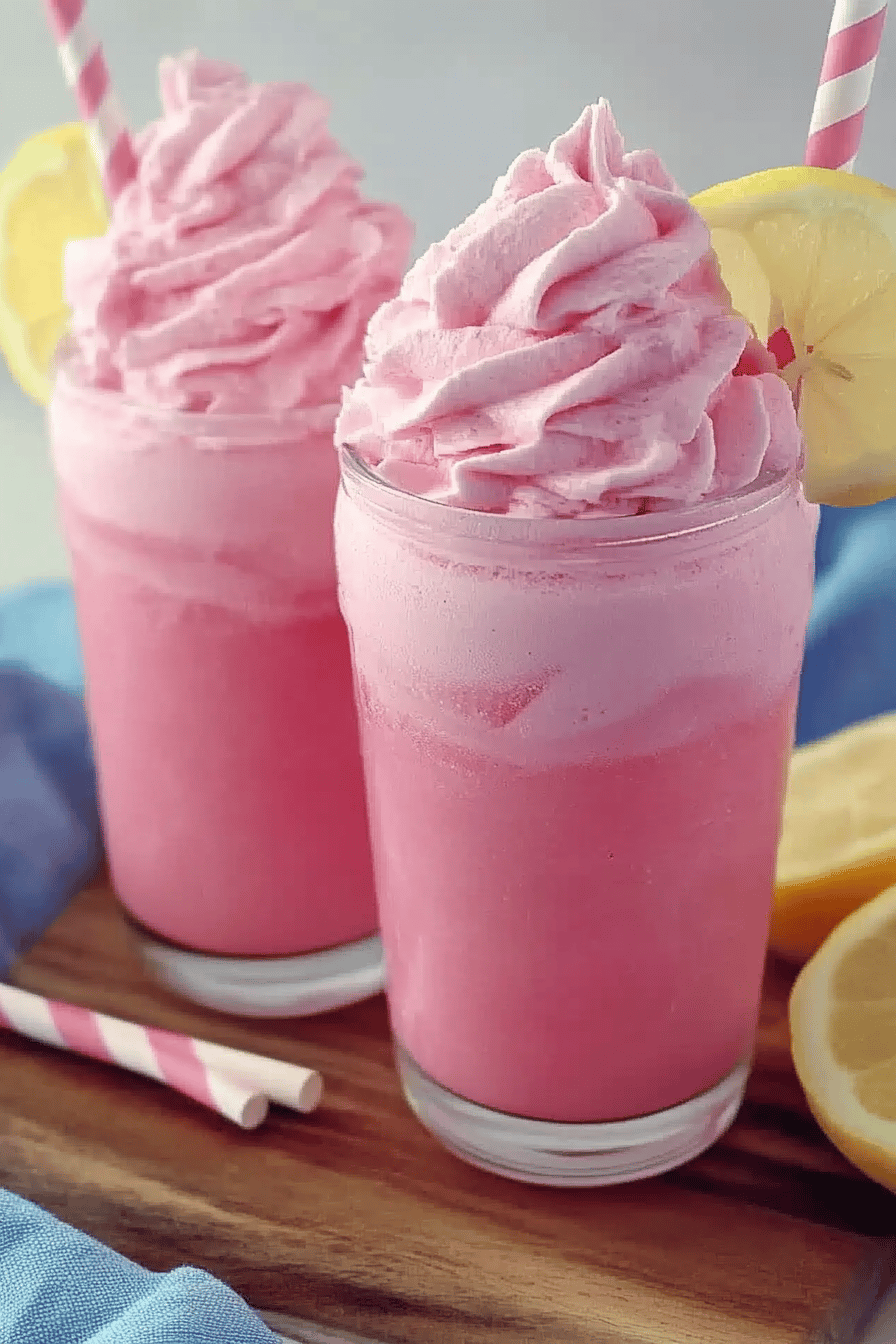 Whipped pink lemonade ingredients organized and measured on kitchen counter