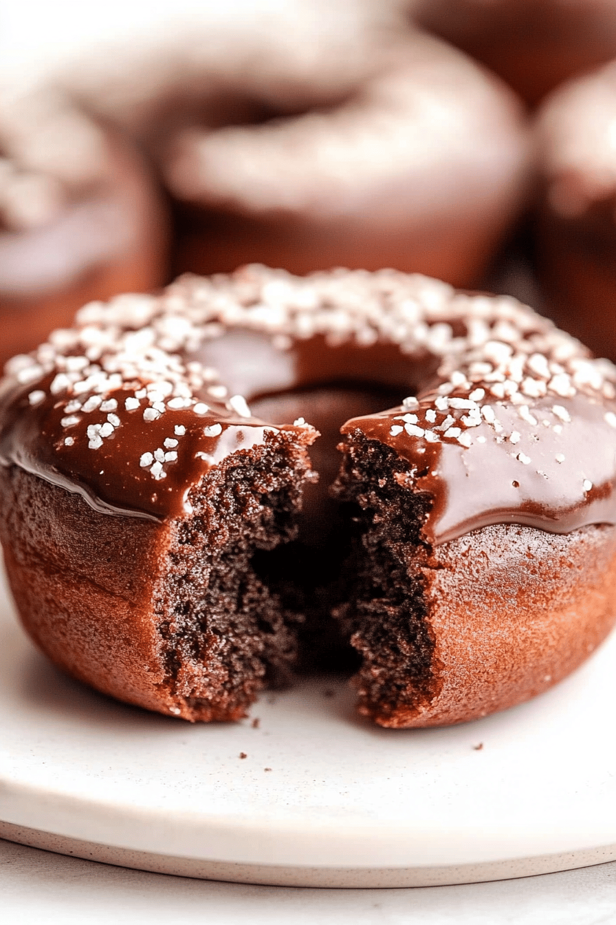 air fryer donuts slice on plate showing perfect texture and swirl pattern