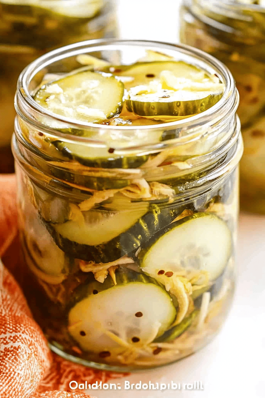bread and butter pickles slice on plate showing perfect texture and swirl pattern