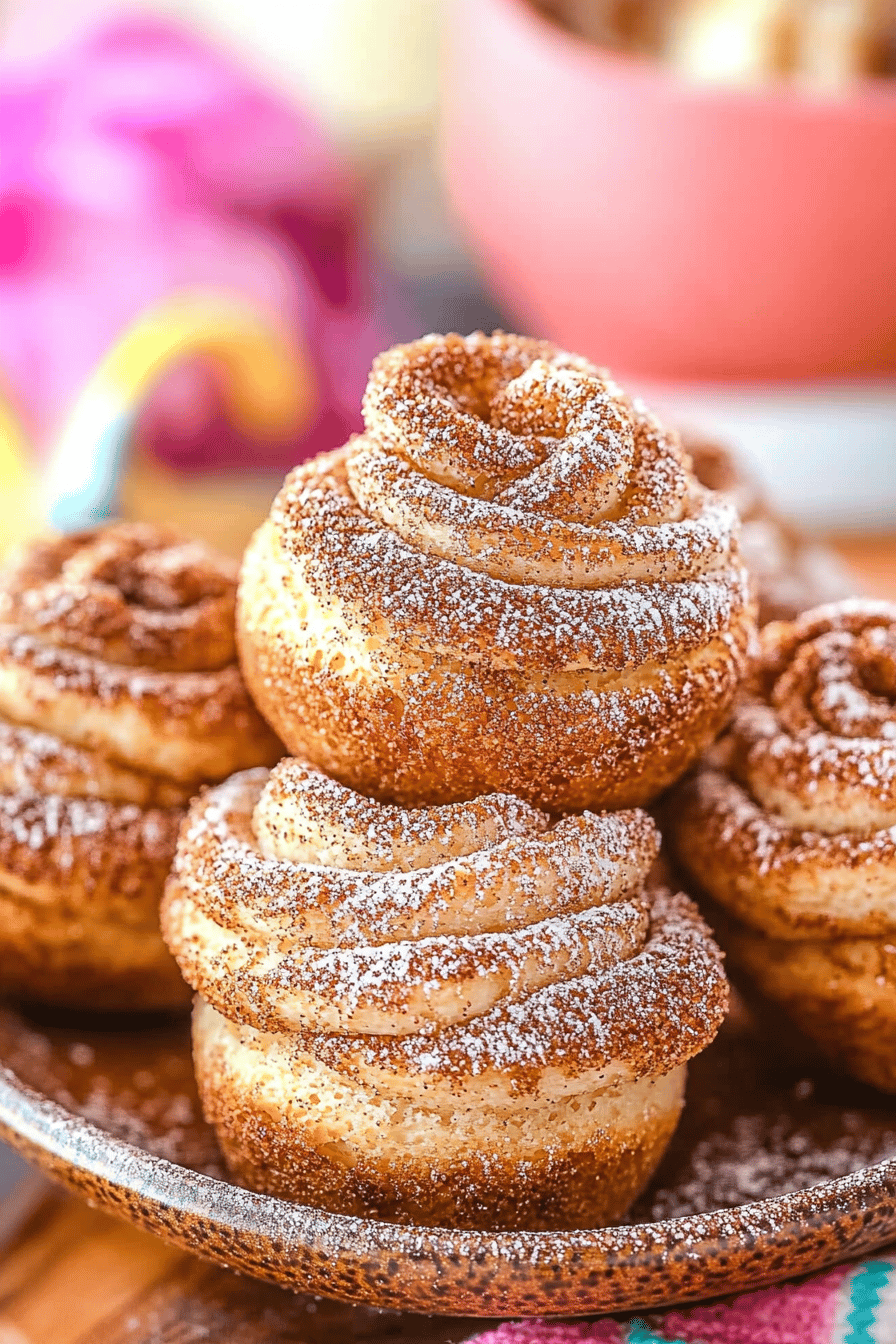 cruffins slice on plate showing perfect texture and swirl pattern