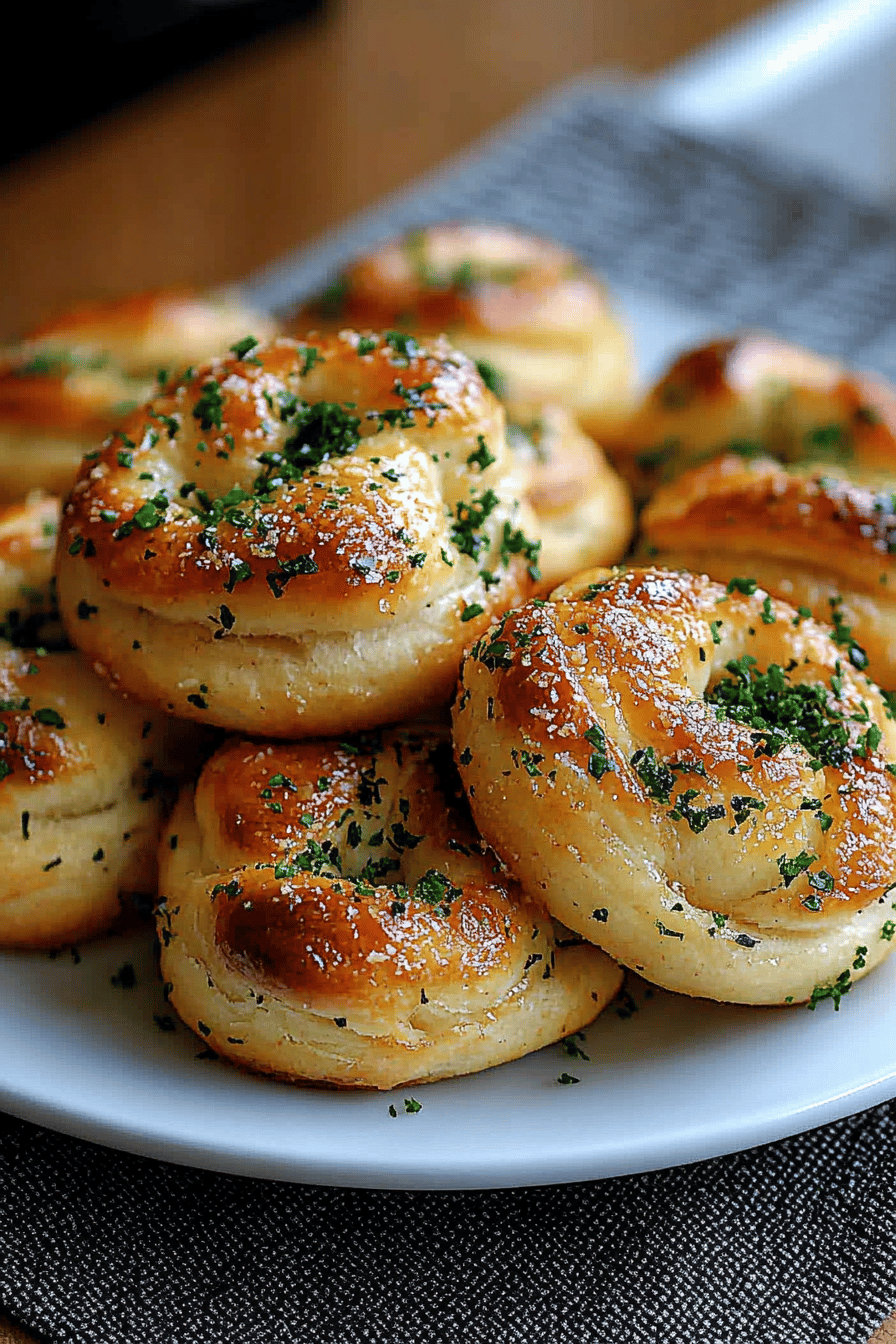 garlic knots recipe ingredients organized and measured on kitchen counter
