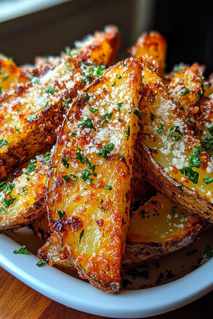 garlic parmesan potato wedges