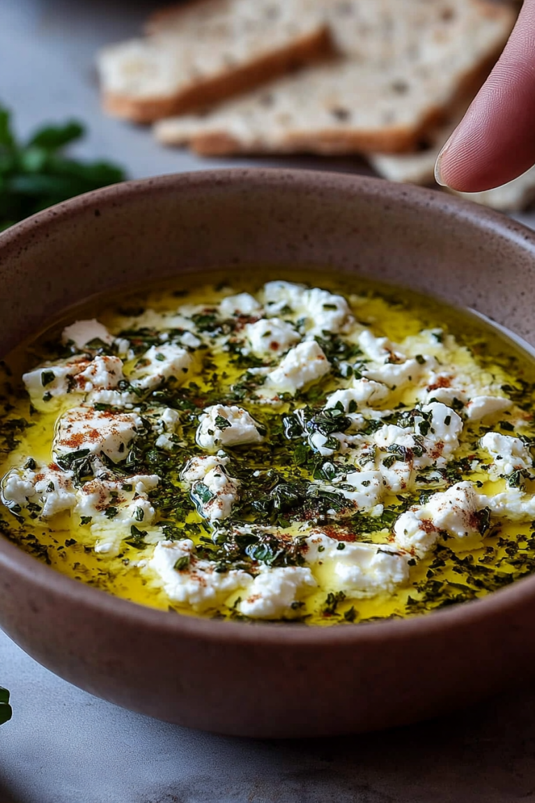 herb feta olive oil dip