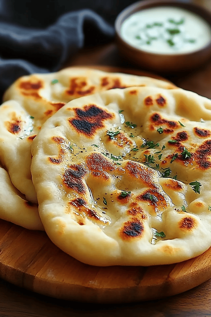 naan bread ingredients organized and measured on kitchen counter