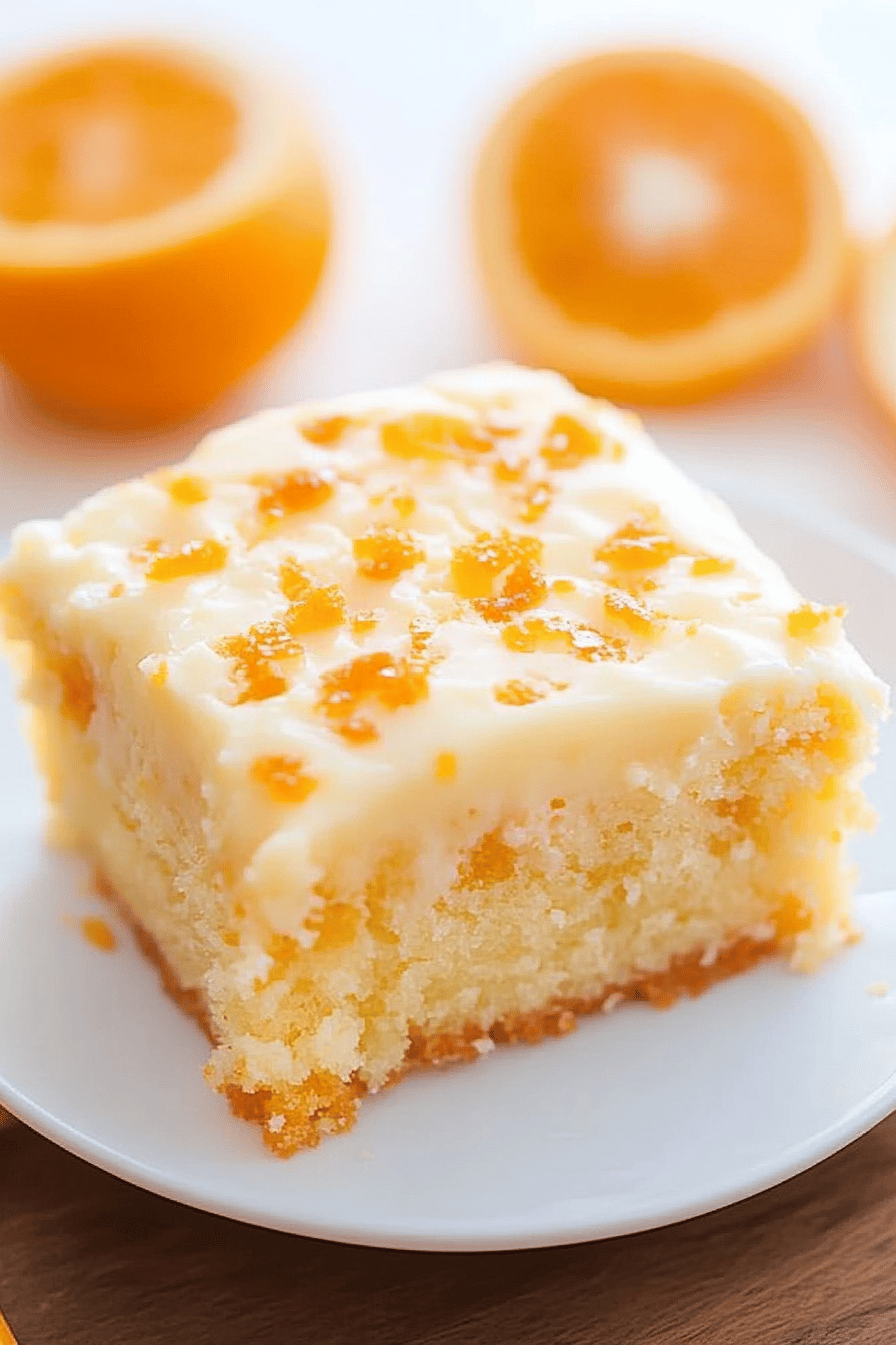 orange poke cake ingredients organized and measured on kitchen counter