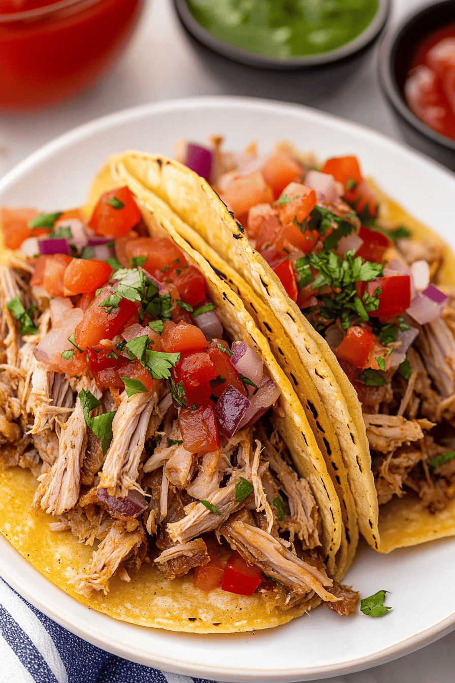 pork carnitas ingredients organized and measured on kitchen counter
