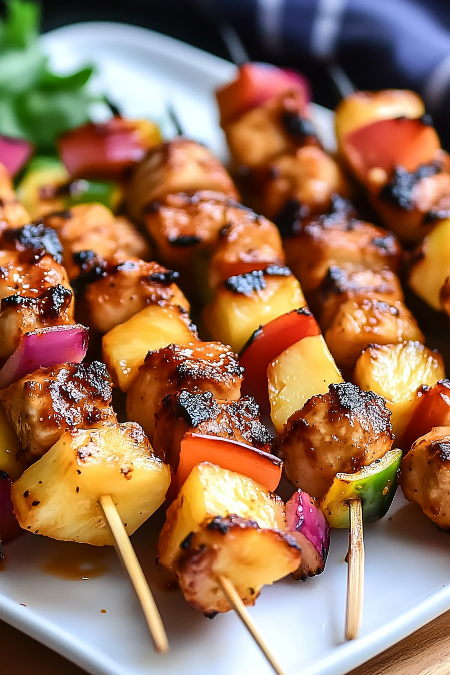 BBQ Pineapple Chicken Kabobs
