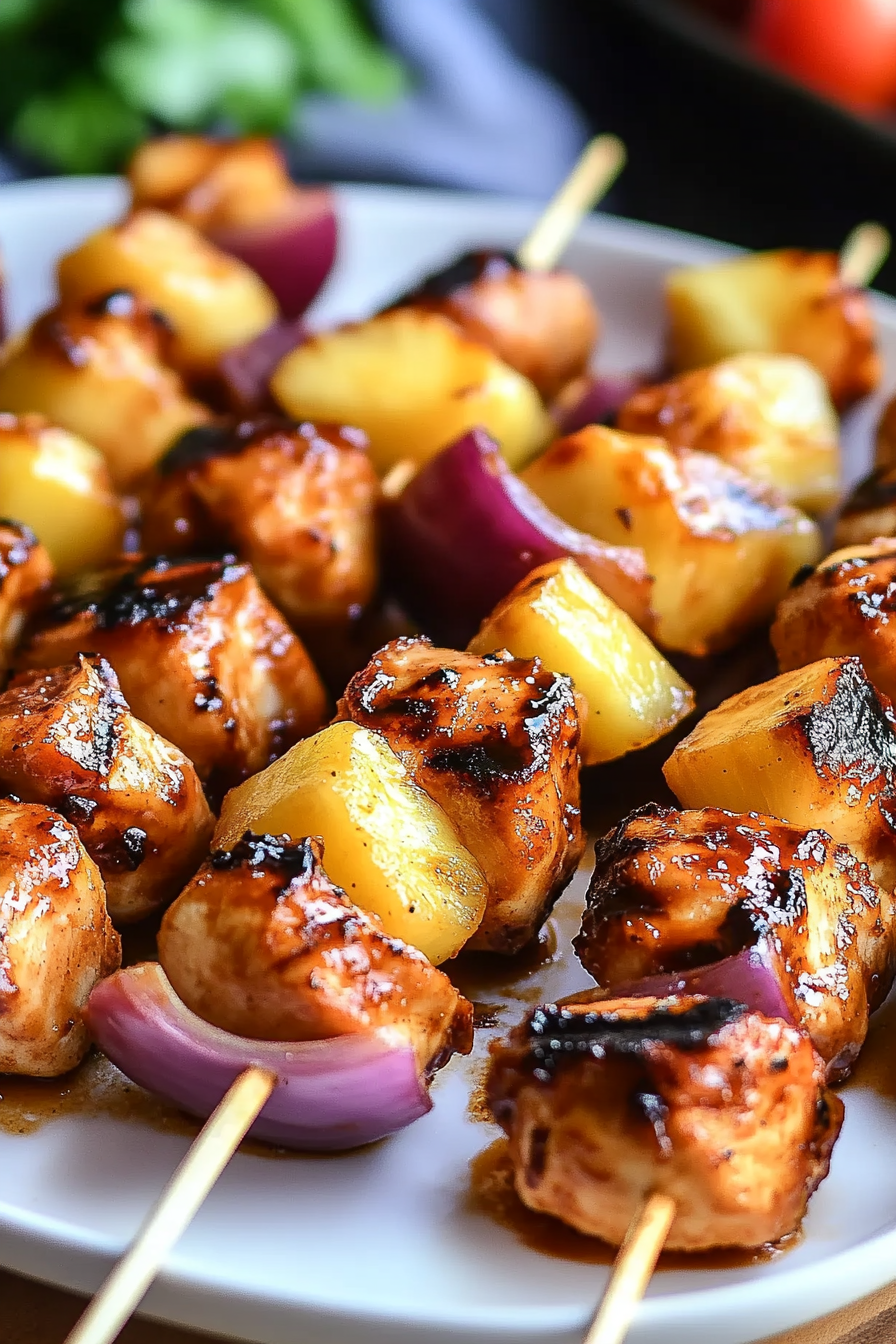 BBQ Pineapple Chicken Kabobs