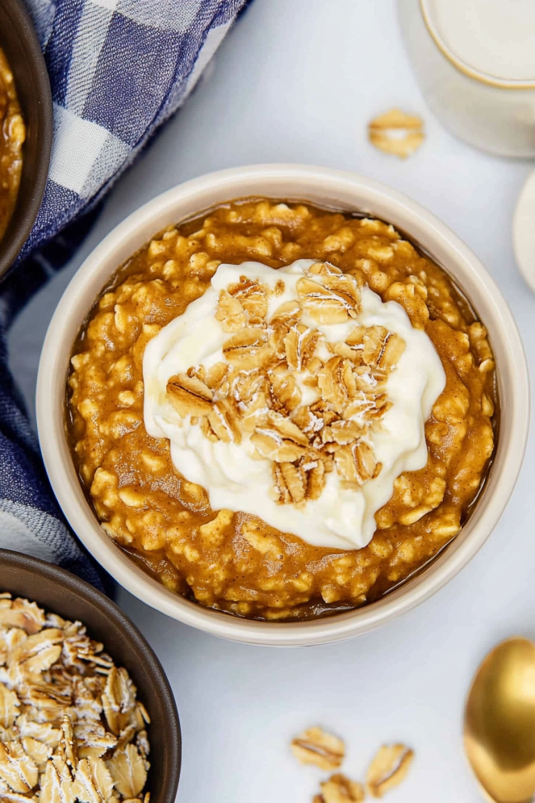 Microwave pumpkin pie oatmeal