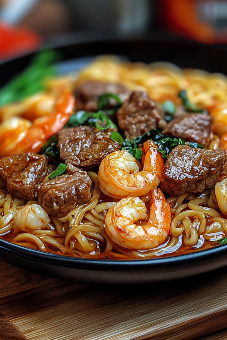 Steak Shrimp Noodles