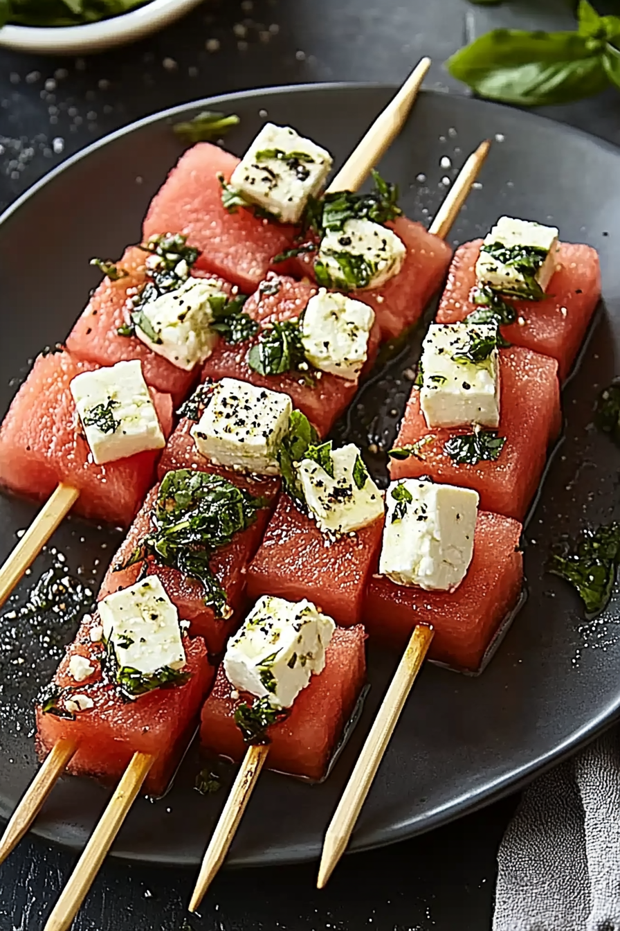Watermelon Feta Skewers