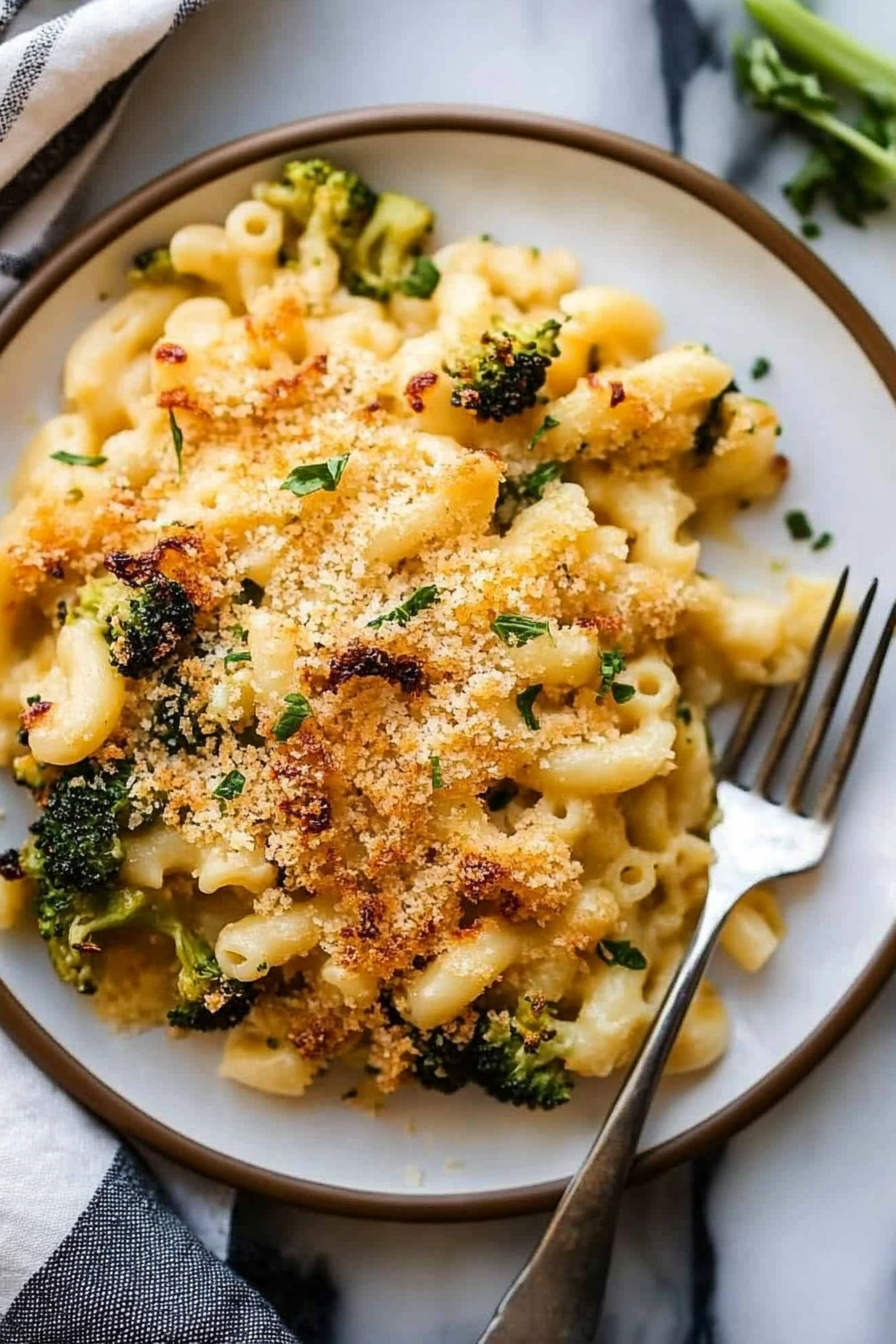 baked broccoli mac cheese