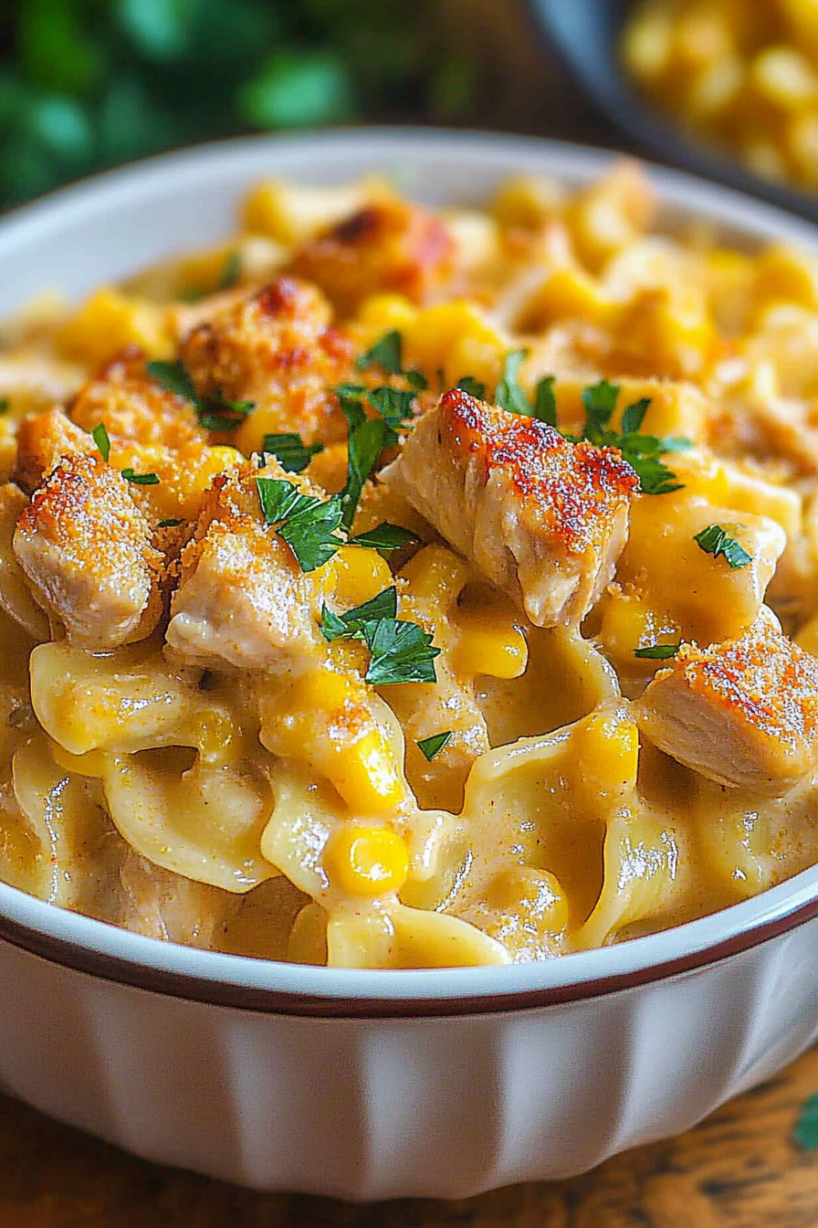 creamy chicken corn pasta
