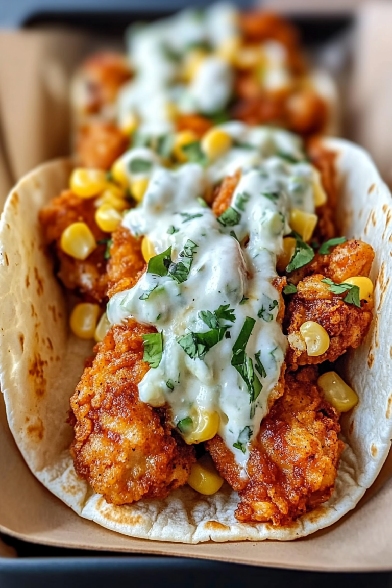 fried chicken street corn tacos
