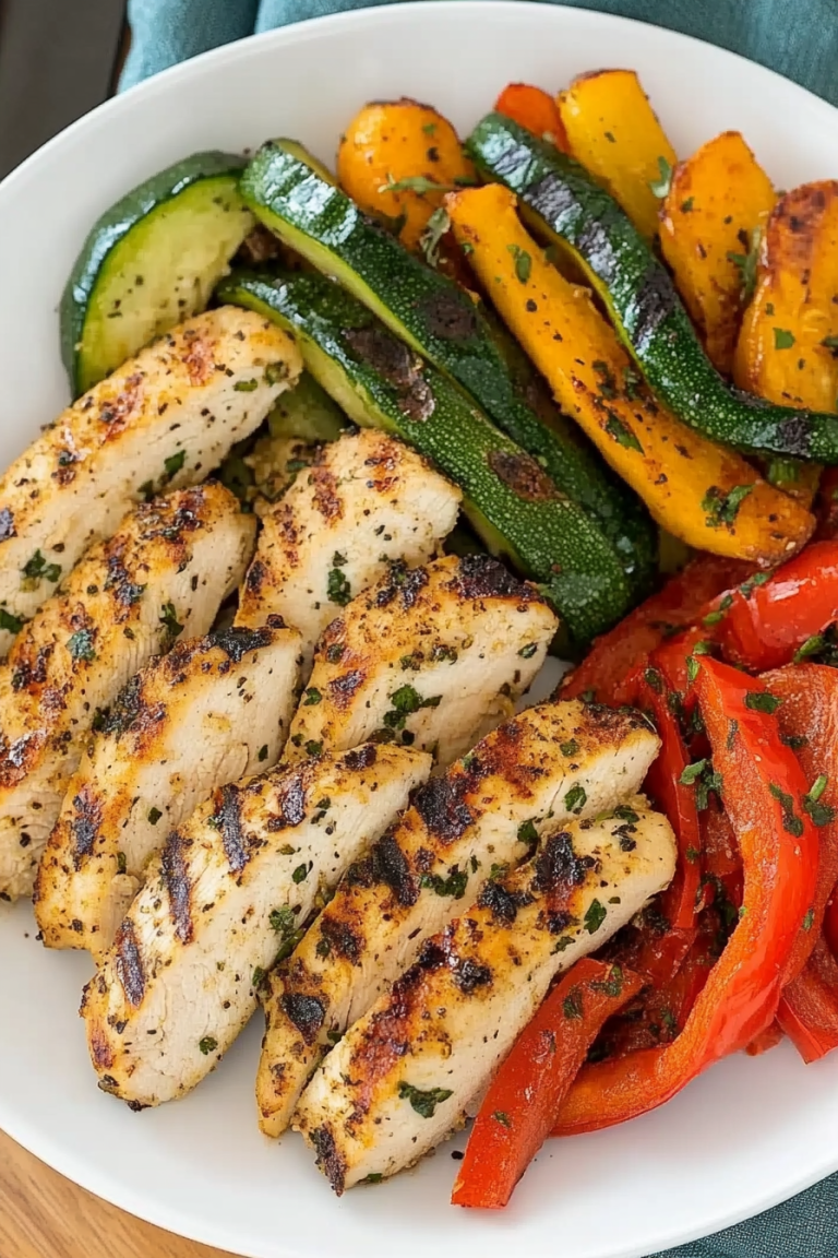 grilled chicken and veggies