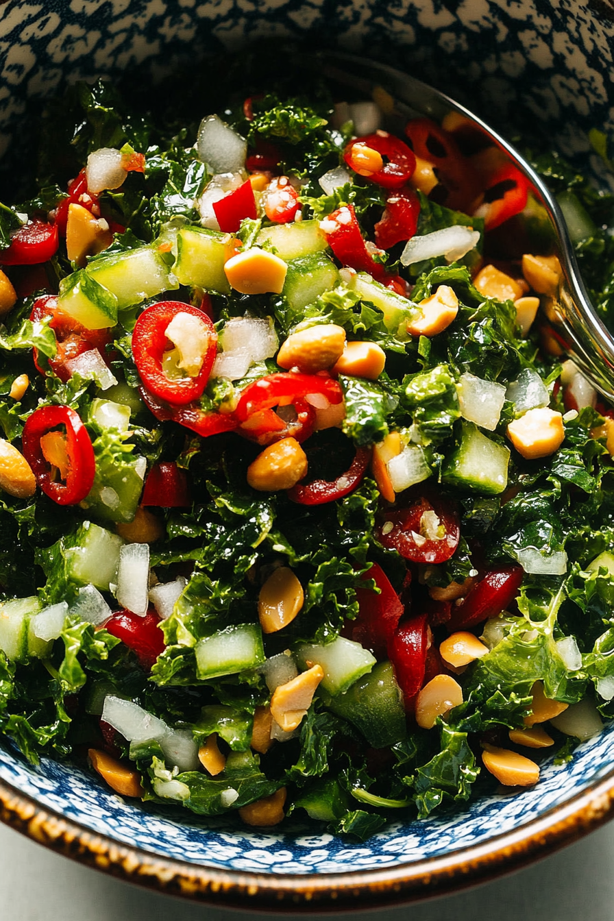 peanut kale salad
