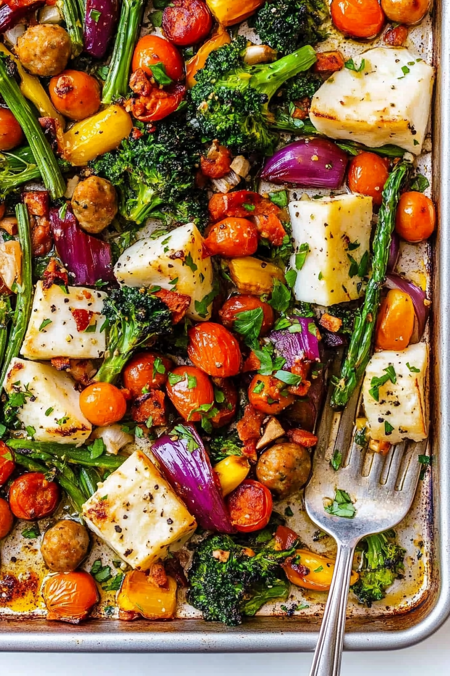 sheet pan sausage veggies