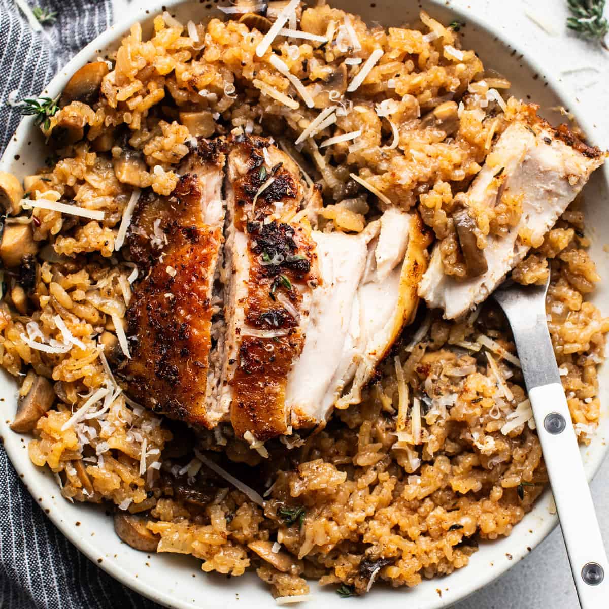 mushroom chicken rice