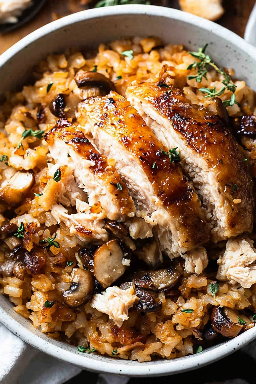 mushroom chicken rice