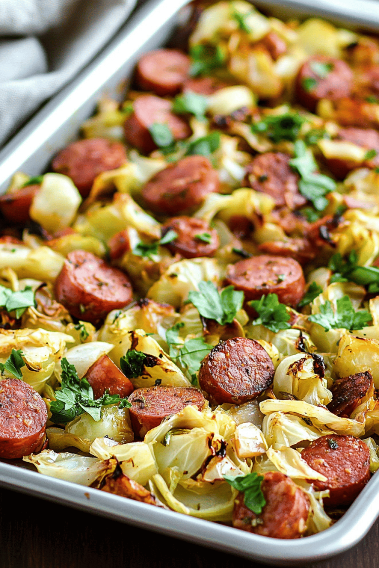 Sheet Pan Cabbage Kielbasa Dinner