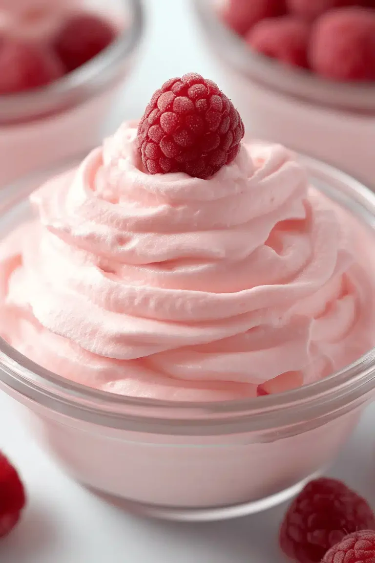 raspberry Jell-O parfaits
