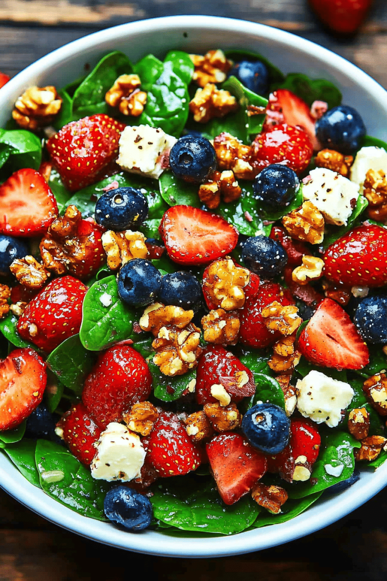 summer berry spinach salad