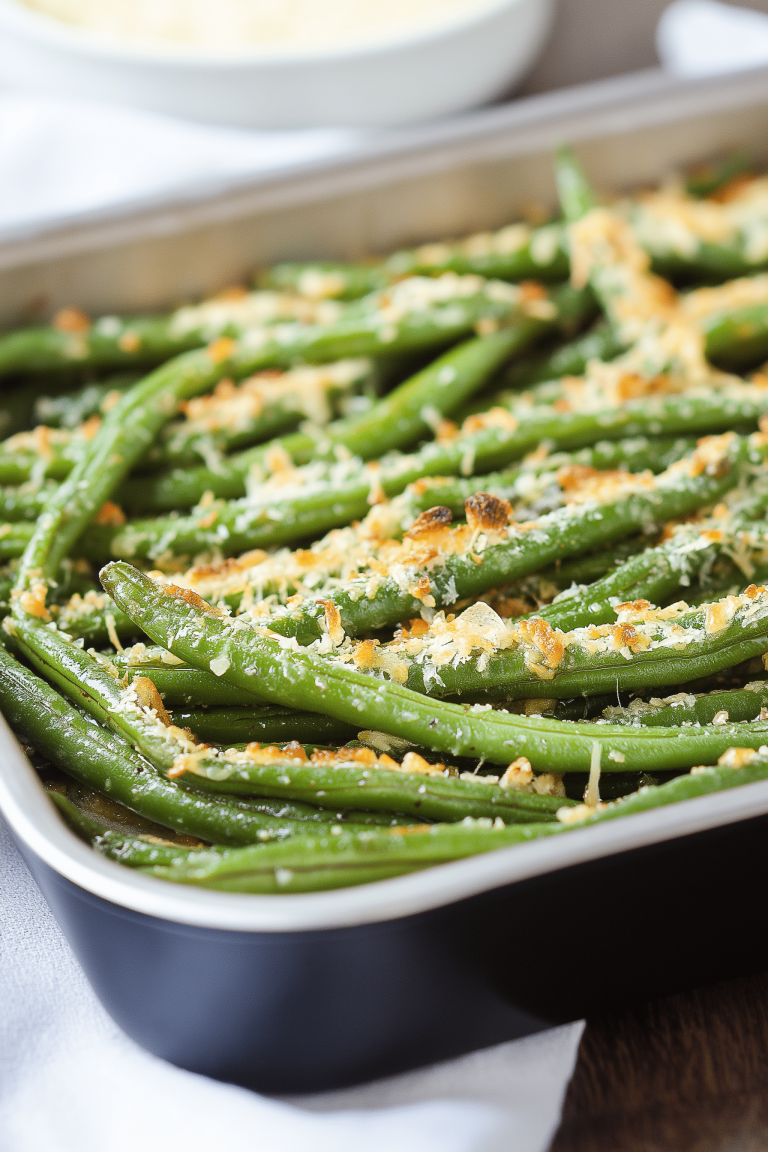 Easy Roasted Parmesan Green Beans Recipe