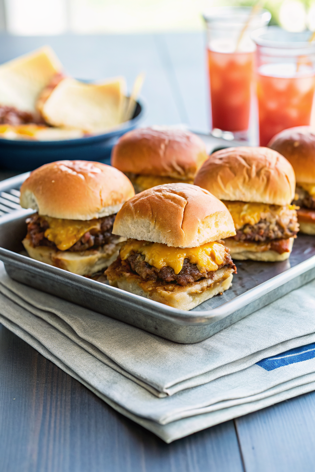 Cheeseburger Sliders ingredients organized and measured on kitchen counter
