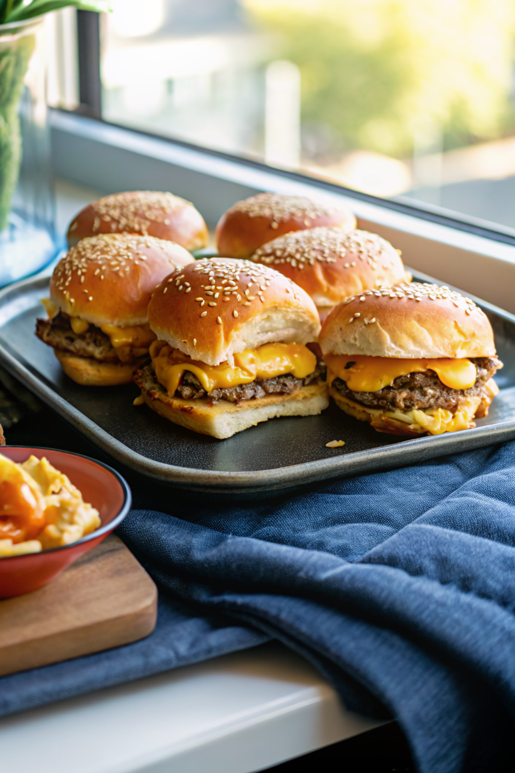 Cheeseburger Sliders slice on plate showing perfect texture and swirl pattern