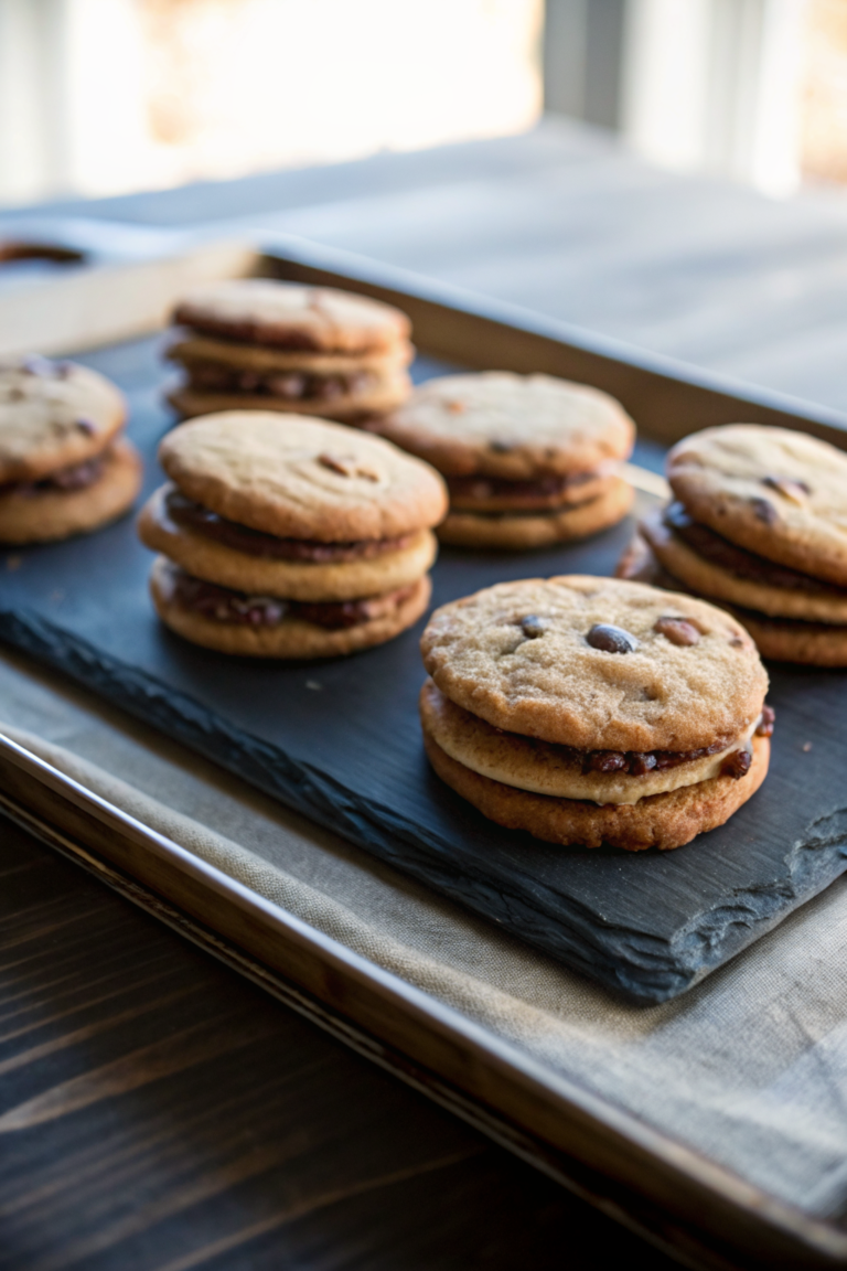 Chocolate Chip Cookie Sandwiches With Nutella Cream Cheese Filling