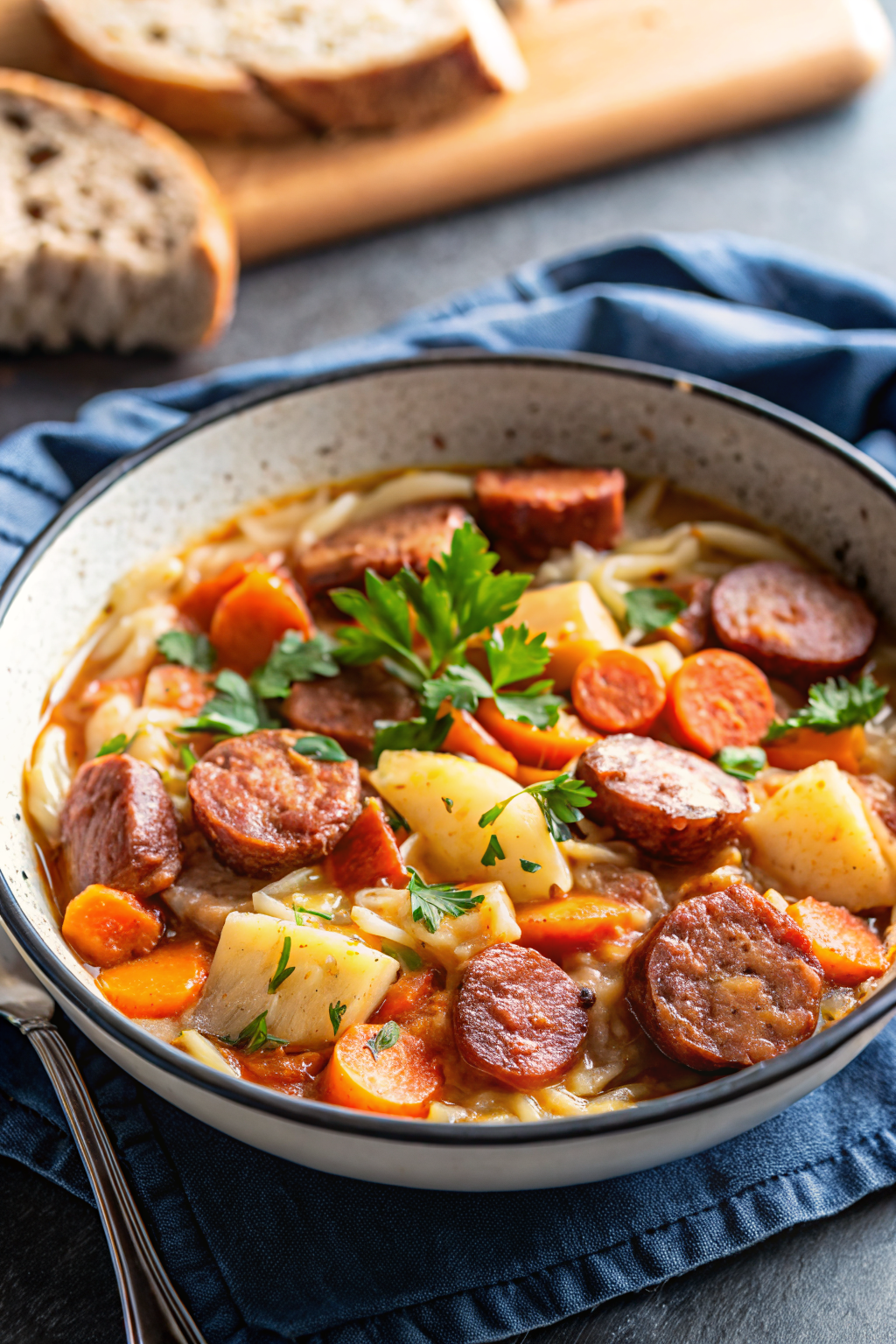 Dublin Coddle ingredients organized and measured on kitchen counter