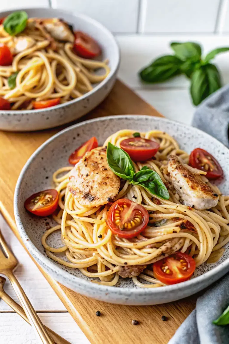Spaghetti With Sauteed Chicken And