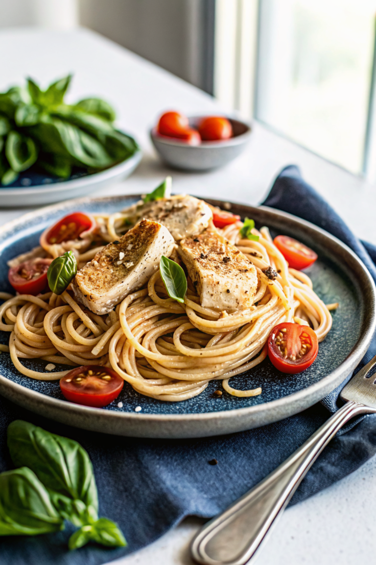 Spaghetti With Sauteed Chicken And